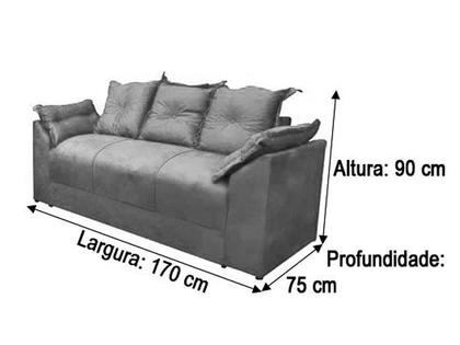 Imagem de Sofá 3 Lugares Cinza 605 Paris