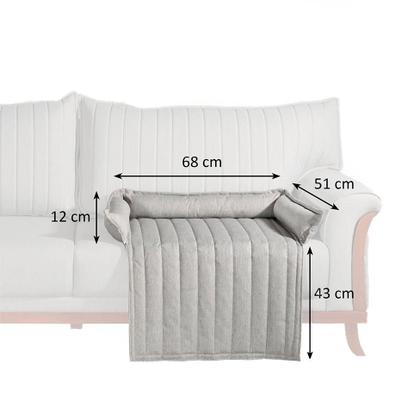 Imagem de Sofá 3 Lugares com Cama para Pet Louise Linho Cinza