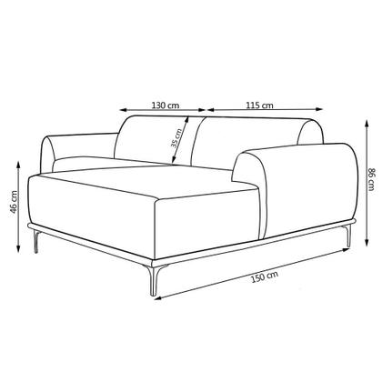 Sofá 3 Lugares com Chaise Esquerdo Base de Madeira Euro 245 cm Veludo Azul - Gran Belo Imagem de Sofá 3 Lugares com Chaise Esquerdo Base de Madeira Euro 245 cm Veludo Azul - Gran Belo