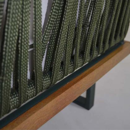 Imagem de Sofá 3 Lugares Egito em Corda Naútica e Alumínio Área Externa e Interna