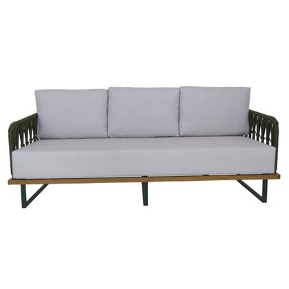 Imagem de Sofá 3 Lugares Egito em Corda Naútica e Alumínio Área Externa e Interna