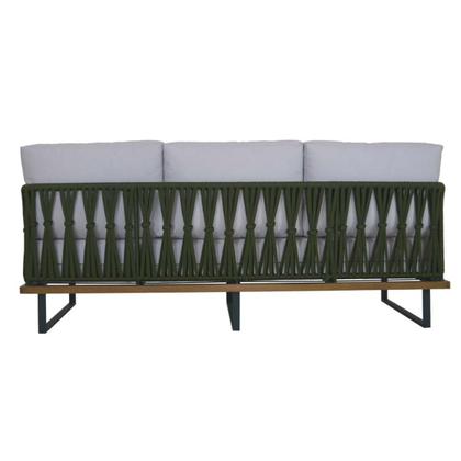 Imagem de Sofá 3 Lugares Egito em Corda Naútica e Alumínio Área Externa e Interna