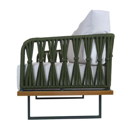 Imagem de Sofá 3 Lugares Egito em Corda Naútica e Alumínio Área Externa e Interna