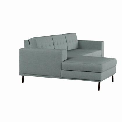 Imagem de Sofá 3 Lugares Esquerdo Calmness com Chaise Esquerdo Pé Palito Linho Cotton Cinza