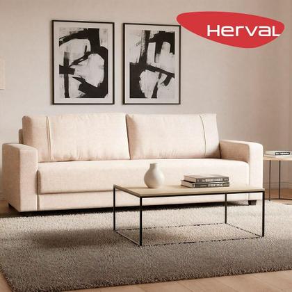 Imagem de Sofá 3 Lugares Herval Clean Bege, 200 cm