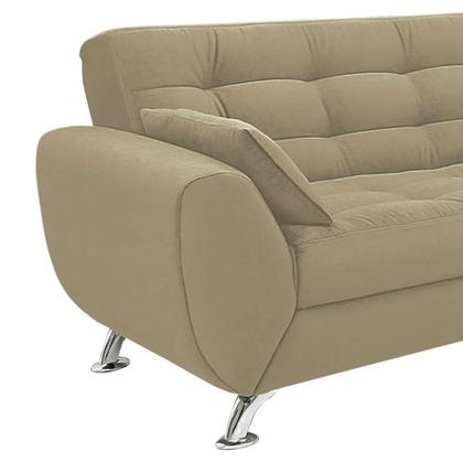 Sofá 3 Lugares Larissa II Suede Bege - LinoForte Imagem de Sofá 3 Lugares Larissa II Suede Bege