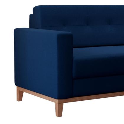 Sofá 3 Lugares Living Pés e Base em Madeira Linho Cotton Azul Marinho 180 cm - Mobly Imagem de Sofá 3 Lugares Living Pés e Base em Madeira Linho Cotton Azul Marinho 180 cm