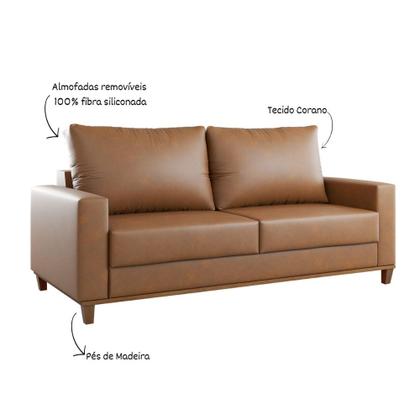 Imagem de Sofá 3 Lugares material sintético 180cm Living Chanel Viero