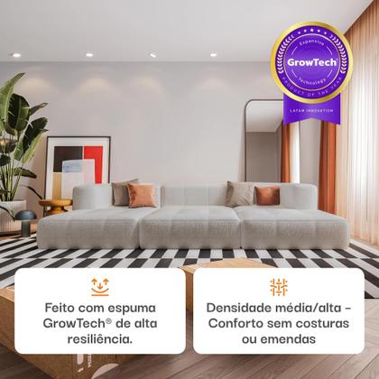 Sofá 3 lugares Modular com 3 Apoios Puff Sofá na Caixa em Boucle com 6 Módulos 2,58m Imagem de Sofá 3 lugares Modular com 3 Apoios Puff Sofá na Caixa em Boucle com 6 Módulos 2,58m