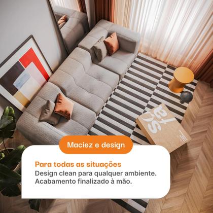 Imagem de Sofá 3 lugares Modular  Sofá na Caixa em Boucle com 3 Módulos 2,58m