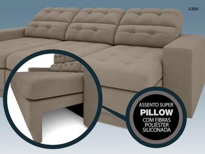 Imagem de Sofá 3 Lugares Net Jobim Assento Retrátil e Reclinável Capuccino 2,05m (L)