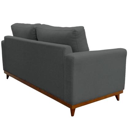 Imagem de Sofá 3 Lugares Noruega Base de Madeira Linho Grafite