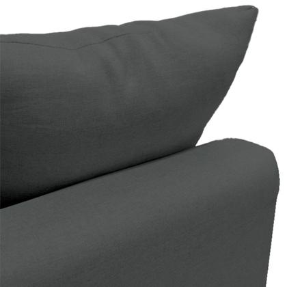 Imagem de Sofá 3 Lugares Noruega Base de Madeira Linho Grafite