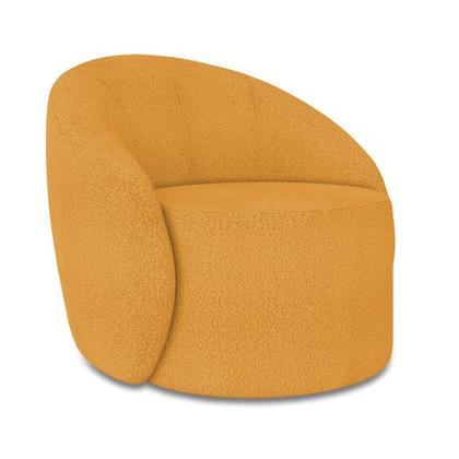 Imagem de Sofá 3 Lugares Orgânico 180cm Morgan E Poltrona Lua Bouclê Mostarda D03 - D'rossi