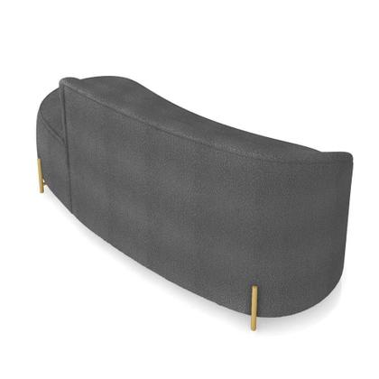 Imagem de Sofá 3 Lugares Orgânico 180cm Pé Dourado Morgan Bouclê Grafite D03 - D'rossi