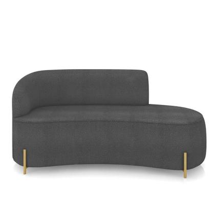 Imagem de Sofá 3 Lugares Orgânico 180cm Pé Dourado Morgan Bouclê Grafite D03 - D'rossi