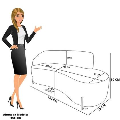 Imagem de Sofá 3 Lugares Orgânico 180cm Pé Dourado Morgan Bouclê Grafite D03 - D'rossi
