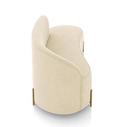 Imagem de Sofá 3 Lugares Orgânico 180cm Pé Dourado Morgan Suede Bege