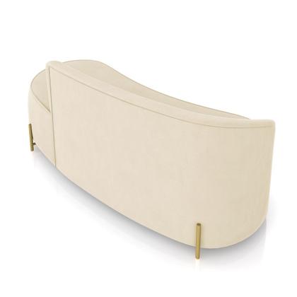 Imagem de Sofá 3 Lugares Orgânico 180cm Pé Dourado Morgan Suede Bege