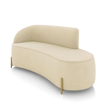 Imagem de Sofá 3 Lugares Orgânico 180cm Pé Dourado Morgan Suede Bege