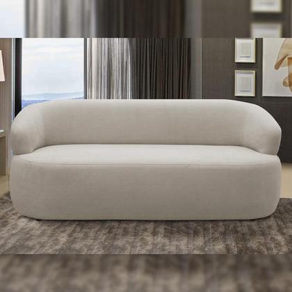 Imagem de Sofá 3 Lugares Orgânico Sala de Estar Living 170cm Carmen F04 Veludo Bege - Lyam Decor