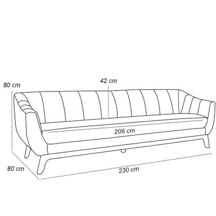 Imagem de Sofá 3 Lugares Para Sala de Estar Atenas 230 cm D02 Linho Bege B-298 - Lyam Decor