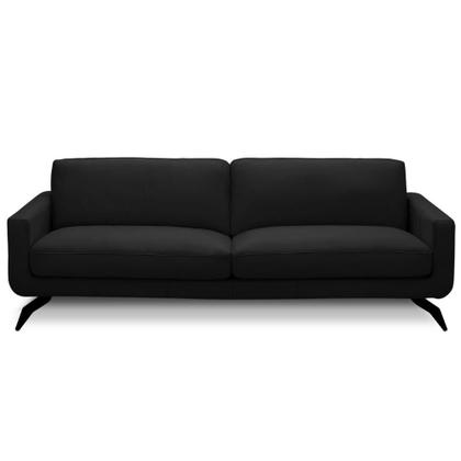 Imagem de Sofá 3 Lugares Para Sala de Estar Living Industrial 210cm Trento L06 Couro Preto - Lyam Decor