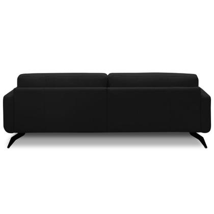 Imagem de Sofá 3 Lugares Para Sala de Estar Living Industrial 240cm Trento L06 Couro Preto CO-502 - Lyam Decor