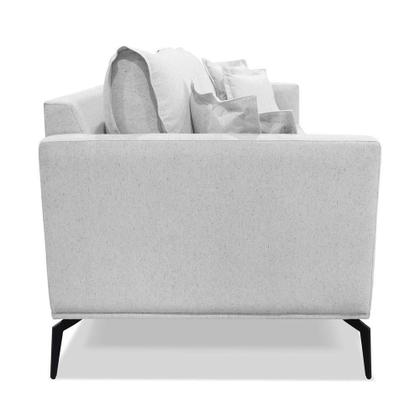 Imagem de Sofá 3 Lugares Pé De Ferro Preto Rafaela 200 Cm Linho S04 - D'rossi Cor Grigio