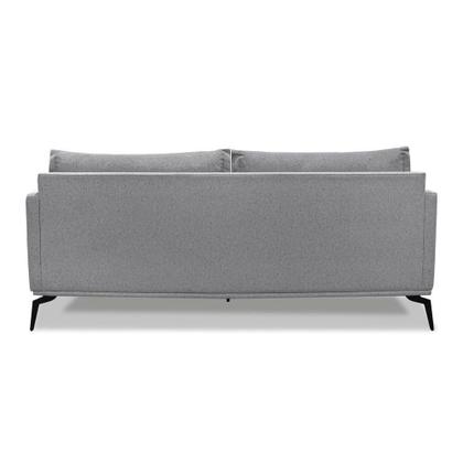 Imagem de Sofá 3 Lugares Pé De Ferro Preto Rafaela 220 Cm Linho S04 - D'rossi Cor Cinza