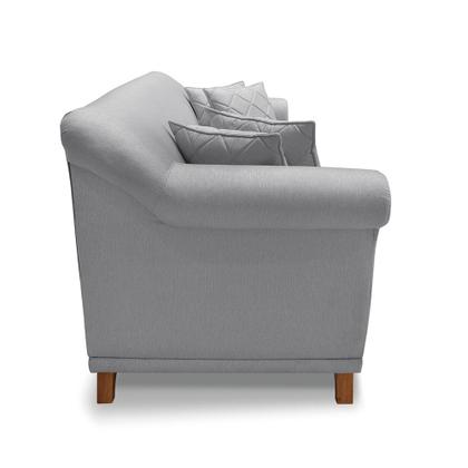 Imagem de Sofá 3 Lugares Pé de Madeira Julieta 200 cm Linho S04 - D'Rossi