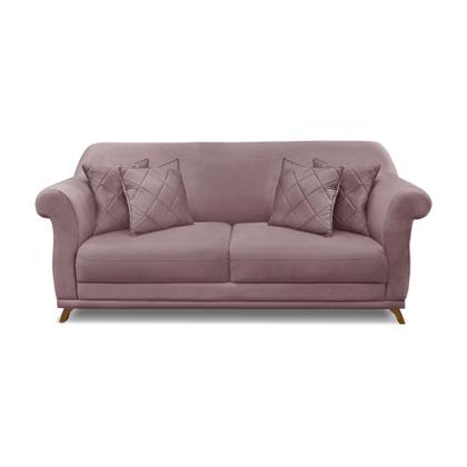 Imagem de Sofá 3 Lugares Pé de Madeira Julieta 220 cm Veludo Lilás S04 - D'Rossi