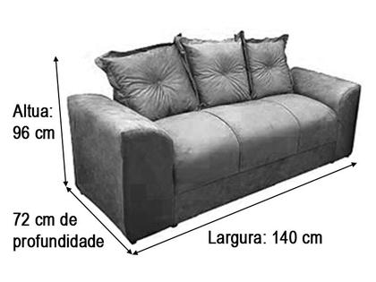 Imagem de Sofá 3 Lugares Preto 601 Porto