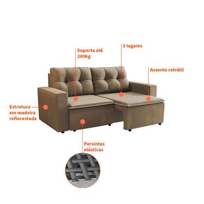 Sofá 3 Lugares Retrátil Amsterdã I Suede Bege 180 cm - Mobly Imagem de Sofá 3 Lugares Retrátil Amsterdã I Suede Bege 180 cm