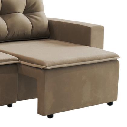 Sofá 3 Lugares Retrátil Amsterdã I Suede Bege 180 cm - Mobly Imagem de Sofá 3 Lugares Retrátil Amsterdã I Suede Bege 180 cm
