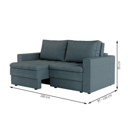 Imagem de Sofá 3 Lugares Retrátil Berna Linho Cinza 180 cm