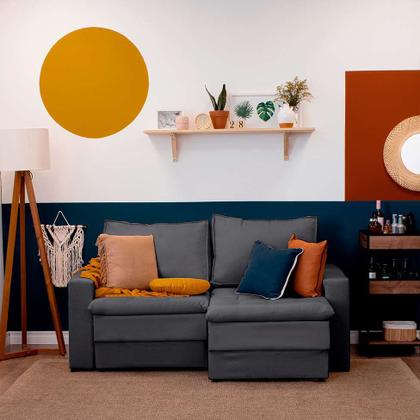 Sofá 3 Lugares Retrátil Berna Linho Cinza 180 cm - Mobly Imagem de Sofá 3 Lugares Retrátil Berna Linho Cinza 180 cm