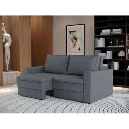 Sofá 3 Lugares Retrátil Berna Linho Cinza 180 cm - Mobly Imagem de Sofá 3 Lugares Retrátil Berna Linho Cinza 180 cm