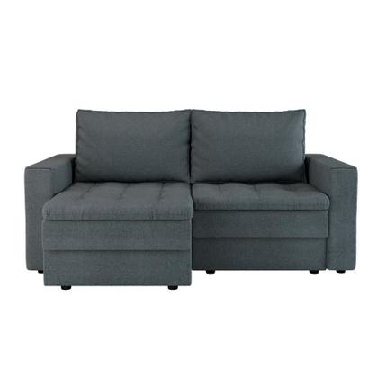 Imagem de Sofá 3 Lugares Retrátil Berna Linho Cinza 180 cm