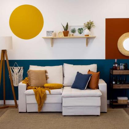 Imagem de Sofá 3 Lugares Retrátil Berna Linho Cru 180 cm