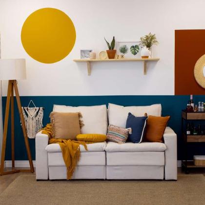 Imagem de Sofá 3 Lugares Retrátil Berna Linho Cru 180 cm