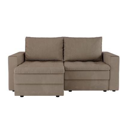 Sofá 3 Lugares Retrátil Berna Suede Bege 180 cm - Mobly Imagem de Sofá 3 Lugares Retrátil Berna Suede Bege 180 cm