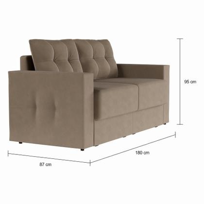 Imagem de Sofá 3 Lugares Retrátil Dresden Suede Bege 180 cm