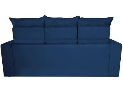 Imagem de Sofá 3 Lugares Retrátil e Reclinável 2,00m Cama inBox Smal com bordado pantográfico Suede Azul