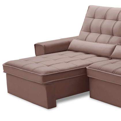 Imagem de Sofá 3 Lugares Retrátil e Reclinável Alasca Veludo Rosê