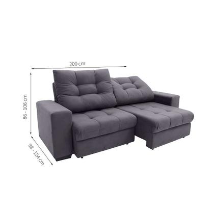 Sofá 3 Lugares Retrátil e Reclinável Biarritz Suede Grafite - Mobly Imagem de Sofá 3 Lugares Retrátil e Reclinável Biarritz Suede Grafite