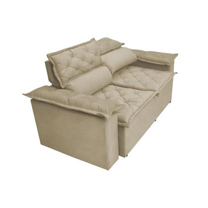 Sofá 3 Lugares Retrátil e Reclinável Cama inBox Compact 1,80m Velusoft Bege Imagem de Sofá 3 Lugares Retrátil e Reclinável Cama inBox Compact 1,80m Velusoft Bege