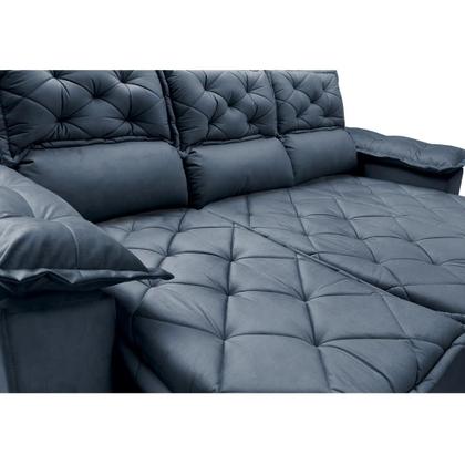 Sofá 3 Lugares Retrátil e Reclinável Cama inBox Compact 2,00m Velusoft Azul Imagem de Sofá 3 Lugares Retrátil e Reclinável Cama inBox Compact 2,00m Velusoft Azul