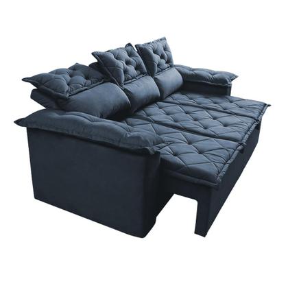 Sofá 3 Lugares Retrátil e Reclinável Cama inBox Compact 2,00m Velusoft Azul Imagem de Sofá 3 Lugares Retrátil e Reclinável Cama inBox Compact 2,00m Velusoft Azul