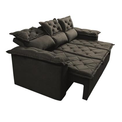 Sofá 3 Lugares Retrátil e Reclinável Cama inBox Compact 2,00m Velusoft Café Imagem de Sofá 3 Lugares Retrátil e Reclinável Cama inBox Compact 2,00m Velusoft Café